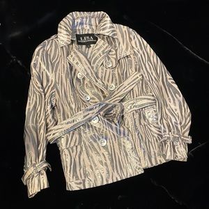Silver Metallic Zebra Jacket Size Large